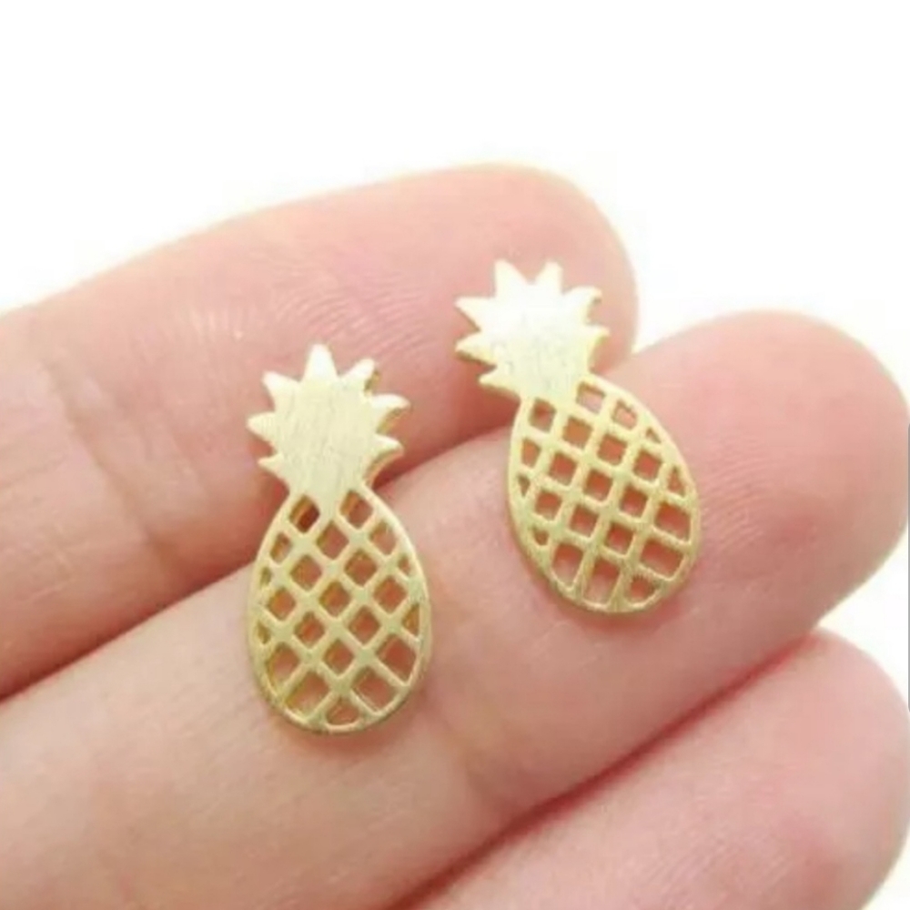 Pineapple Earring Studs Yellow Gold {Boutique}
